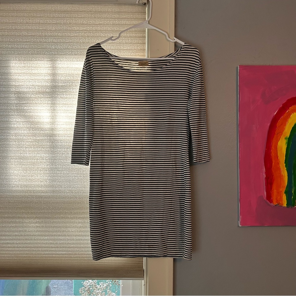 Piko 1988 Black and White Striped Long Sleeve Dress